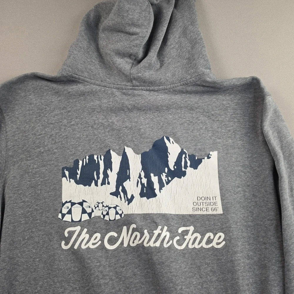 The North Face Doin It Outside Since 66 Mens Pullover Hoodie Gray L Relaxed Fit